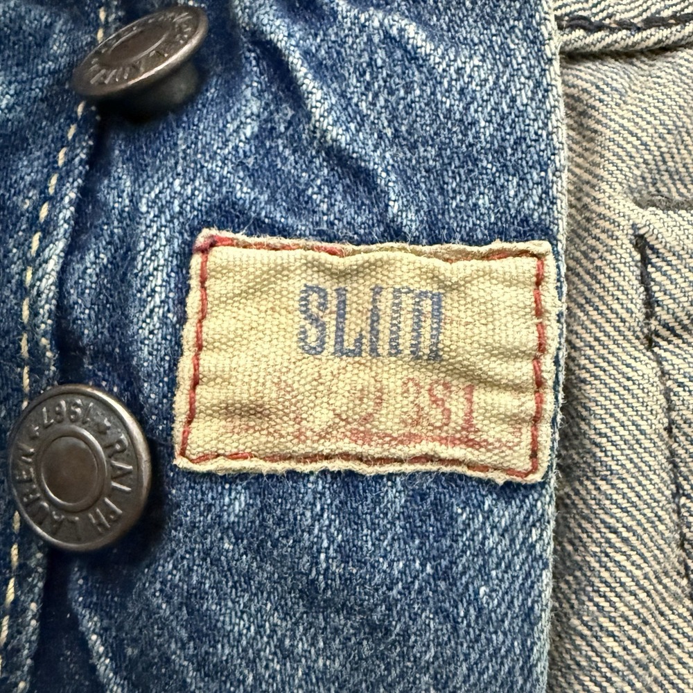 Polo Ralph Lauren Jeans Mens 32x32 Slim Distressed Patched Repaired Restored - Picture 10 of 12